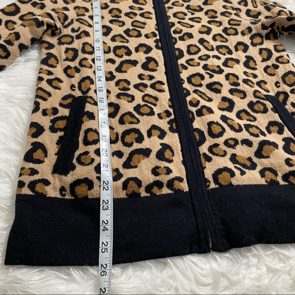 RACHEL ZOE Zip Up Knit Leopard Sweater - Picture 4 of 7